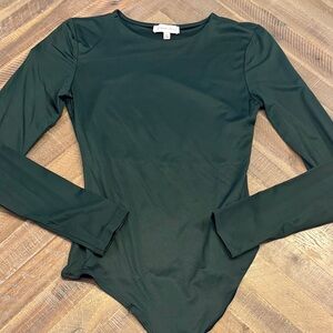 Gianni Bini Forest Green Long Sleeve Bodysuit